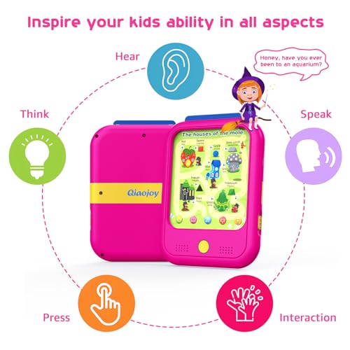 Qiaojoy Kids Learning Tablet Educational Learning Pad for Ages 2-5 Pink - color: Pink