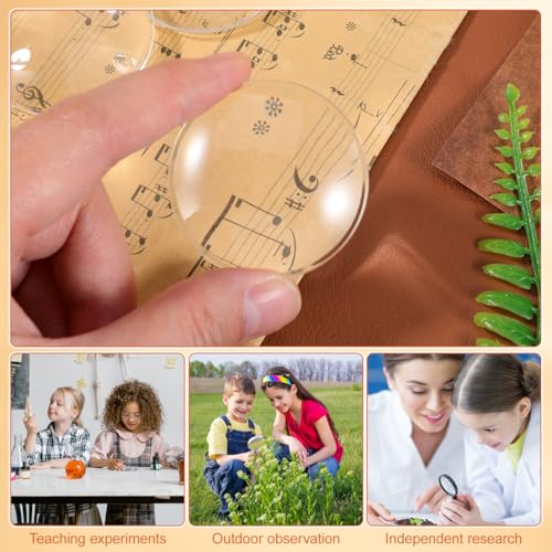 IMIKEYA 20pcs Double Convex Magnifying Glass Lenses, 1. 65 Inch Acrylic Magnifier Set for Seniors Reading, Maps, Jewelry, Watches, Computer Repair, Transparent