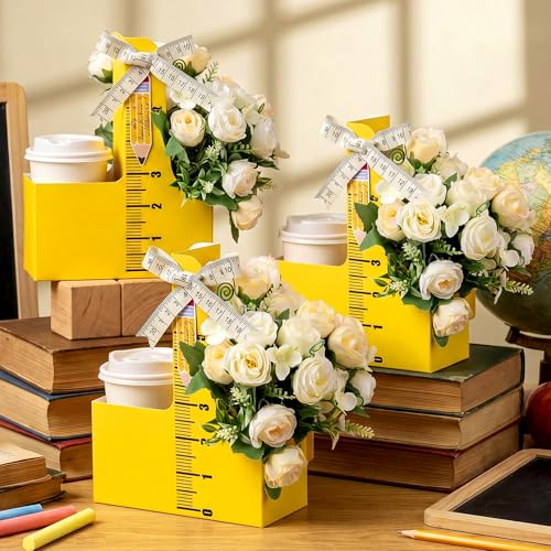 Reallnaive 12 Set Back to School Gifts 2 Cup Drink Carrier,Ruler - style: Ruler