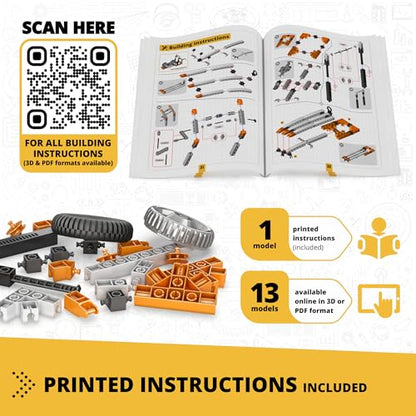 Engino STEM Toys, Mechanics: Wheels, Axles & Inclined Planes, Building Toys for Kids 9+, Fun Educational Set, Gifts for Boys & Girls, Kids Engineering Kit (14 Model Options) - style: Wheels, Axles & Inclined Planes