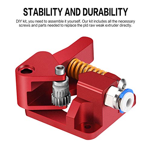 Zeelo Dual Drive Extruder, Aluminum Dual Gear Extruder Upgrade Kit for Tornado/CR-10/ CR-10S/ CR-10S Pro/Ender 3/Anet A8 Anycubic Mega Wanhao i3 (Right Hand)