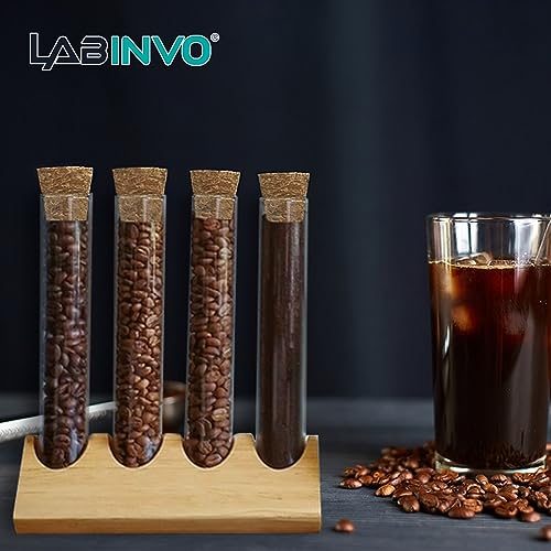50 PCS of 34ml Glass Test Tubes with Cork Stoppers and Brush, Round Bottom, Thickness 1.0-1.2, 20x150mm, for Plants, Bath Salts, Party Decoration, Scientific Experiments, IN-TTS01 - style: 50 PCS of 34ml,with brush& crock