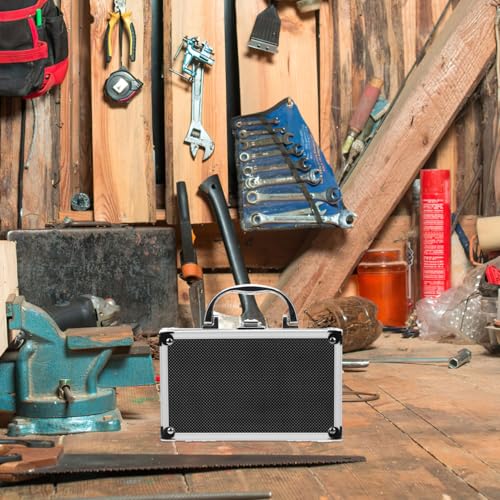7-Inch Mini Aluminum Briefcase Hard Shell Metal Tool Box with EVA Foam Shockproof Storage Case for Precision Instruments Valuables