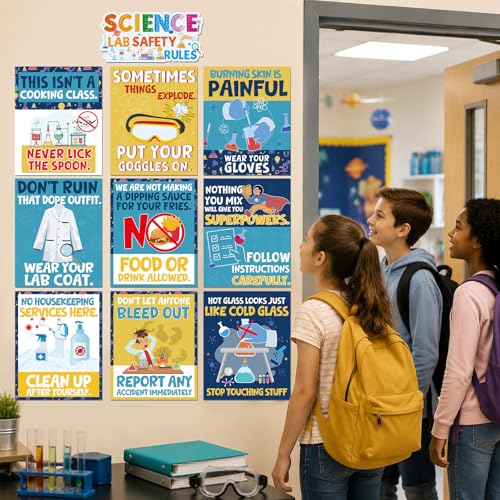 Aposwow 10 Pcs Funny Science Lab Posters Science Classroom Decor - color: Science Lab