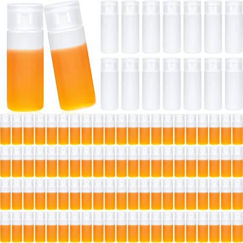Nuogo 100 Pcs 12ml 0.4oz Mini Plastic Sample Bottle, Flip Cap