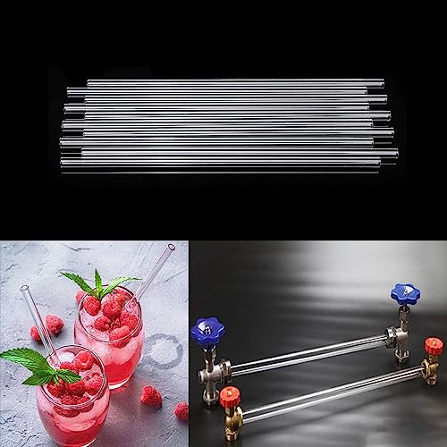 10pcs 300mm Long Borocilicate Glass Tubes OD 10mm Thickness 1mm Wall Glass Tube Laboratory Tubing Clear Tubes for Art DIY