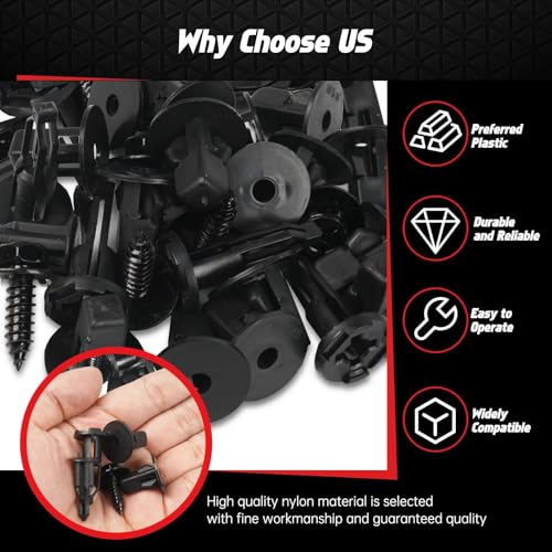 OTUAYAUTO 121PCS 4 in 1 Body Bumper Screw Bolts Fender Liner Clips - size: 120Pcs 4 Sizes Clips for Toyota