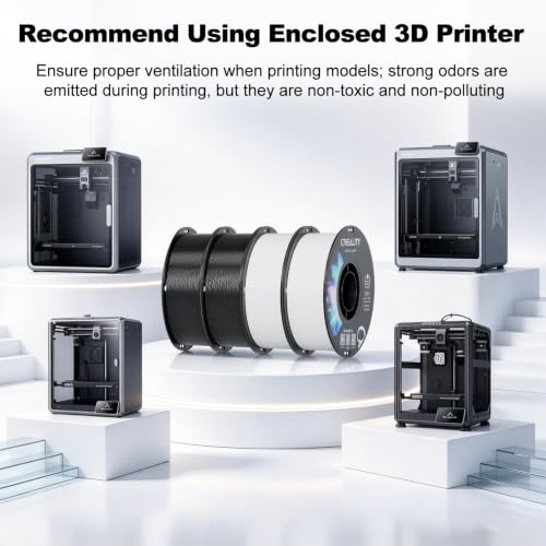 Creality ABS Filament 1.75mm, 3D Printer Filament, 4kg Spool, Black & White - color: Abs Black & White