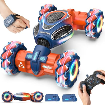 Remote Control Car - RC Drift Car Gesture Sensing Toy Boy Age 6-8-12 Gifts - color: Orange