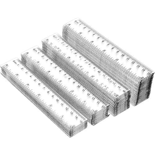 Zonon 200 Pcs 6 Inch Plastic Rulers Bulk Flexible Dual Clear - color: Clear
