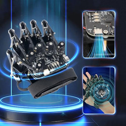 ESP32 Motion-Sensing Glove Supports Arduino, ACECode & Python，DIY Robotic Mechanical Hand STEM Toy Starter Kit Five Fingers Arm for Robot Kit Control, Science/Coding/Programming Set