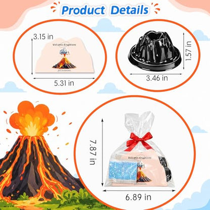 24Pcs Volcano Eruption Science Kit STEM Science Experiments Bulk Party Favors Classroom Prizes Goodie Bag Stuffers Gifts Exchange for Boys and Girl - color: 24pcs01