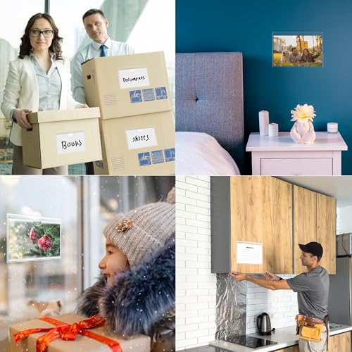TOTiyea 50 Pack Clear Adhesive Pockets for Index Card Sleeves and Planners, Top Loading,Plastic Label Holder for Note Cards (50 Pack, 5'' x 7'') - size: 5'' x 7'', style: 50 Pack