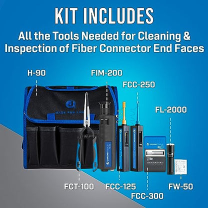 Jonard Tools TK-188 Fiber Optic Connector Cleaning and Inspection Kit with 200x Microscope - style: Basic Kit + 200x Microscope