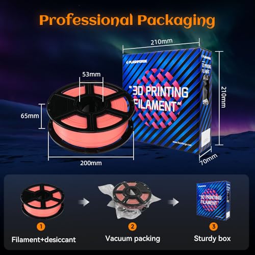 FLASHFORGE Glow in The Dark Rapid PLA Filament 1.75mm, High Flow Speedy 3D Printer Filament Luminous Red, Max 500mm/s High-Speed Printing, High Brightness and Long-Lasting Glowing Effect - color: Luminous Red