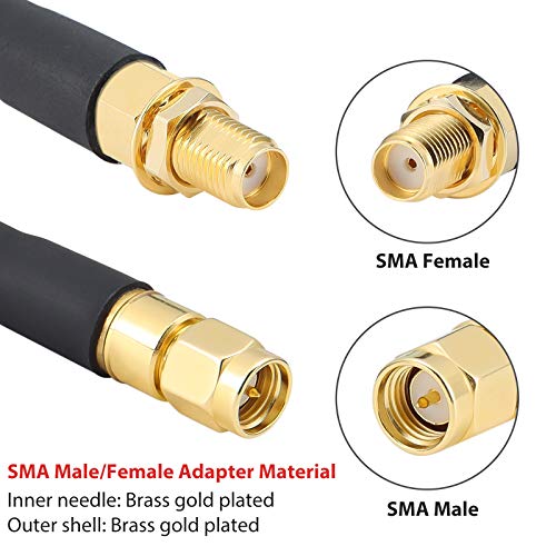 XRDS -RF 25ft SMA Male to SMA Female Coax Extension Cable, 50 Ohm KMR240 Low Loss SMA Coax Coaxial Cable with SMA Connectors for 3G/4G/5G/LTE/ADS-B/WiFi/Ham/Radio - size: 25 FT