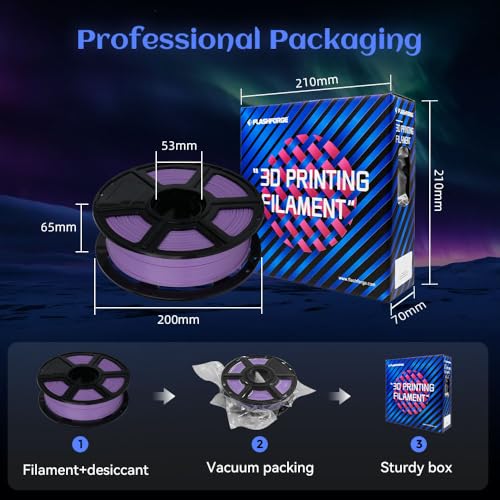 FLASHFORGE Glow in The Dark Rapid PLA Filament 1.75mm, High Flow Speedy 3D Printer Filament Luminous Purple, Max 500mm/s High-Speed Printing, High Brightness and Long-Lasting Glowing Effect - color: Luminous Purple
