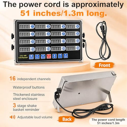 Relaxweex 1 Pack Commercial Digital Kitchen Timer for Cooking, 16 Channel - color: Black, size: 16 Channel