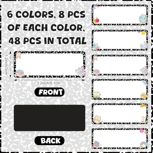 48 Pcs Composition Notebook Magnetic Name Tags Dry Erase Name Tag Labels