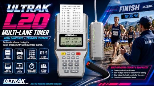 ULTRAK L20 Multi-Lane Timer, 8-Button Set, Printer, 8000 Memory, Track Meet