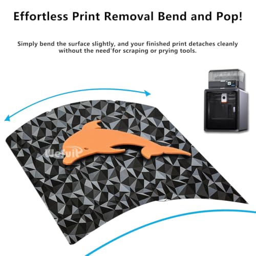 JUUPINE 264x276MM for Kobra S1/Kobra 4/Kobra X Build Plate PEO PET Sheet Double Sided Heated Bed Spring Steel Flexible Platform for Anycubic Kobra S1/Combo/ACE Pro （Carbon Fiber + Diamond Pattern） - size: 264X276mm