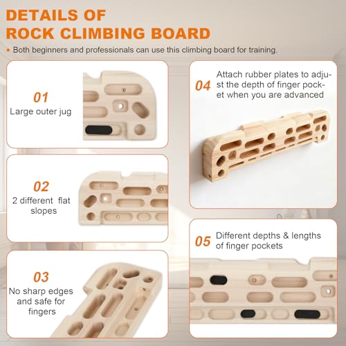 Hangboard Rock Climbing Hangboard with Door Way Pull Up Bar
