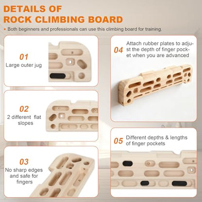 Hangboard Rock Climbing Hangboard with Door Way Pull Up Bar
