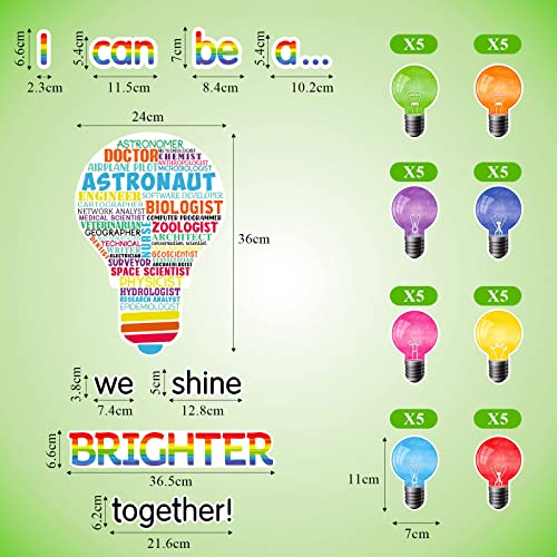Zonon 49 Pcs Science Bulletin Board Careers Cutouts, Colorful Background - color: Colorful Background