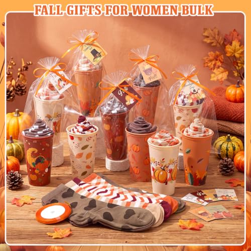 Cutecrop 52 Pcs Fall Thanksgiving Gifts Set with Fall Socks and 16 oz Cups - style: Autumn