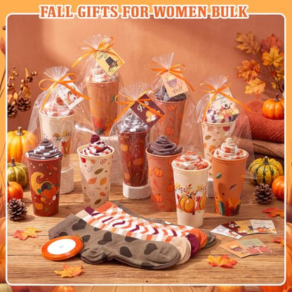 Cutecrop 52 Pcs Fall Thanksgiving Gifts Set with Fall Socks and 16 oz Cups - style: Autumn