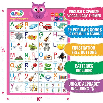 Pink Bilingual Educational Toys for Little Girls - Interactive Girl Toys - color: Alphabet Pink
