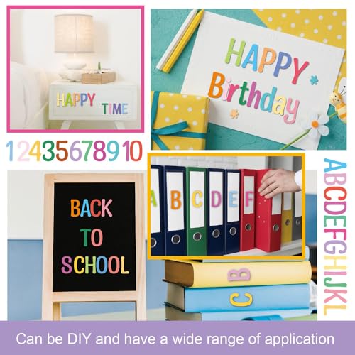 LonlyEagle 37 Colorful Sheets Self-Adhesive Science Fair Board Supplies - Presentation Subtitles, Project Titles, Personalized Letter Stickers for Classroom and Office