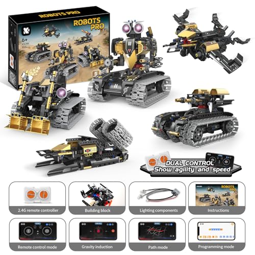 STEM Robotics Kit for Kids 8-14, 5-in-1 RC Building Set