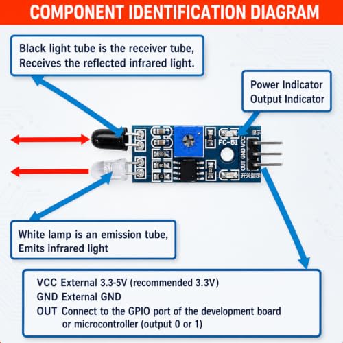 10-Pack IR Obstacle Avoidance Sensor Module, Adjustable