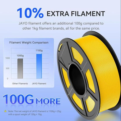 JAYO Gold PLA 3D Printer Filament 1.75mm 1.1kg Spool - color: 1.1kg Gold