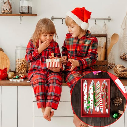 Idealmuzik Candy Cane Pens Set – Cute Holiday-Themed Gel Pens for Kids, Teachers, and Office Gift Exchange – Red and White Candy Cane Designs – Perfect Stocking Stuffers and Stationery Gifts,8 Pack - color: Christmas