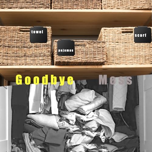 14 Plastic Basket Labels Clip On Set - Removable Bin Labels Clip On