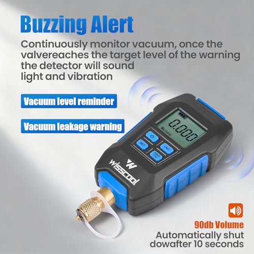 WISSCOOL Digital Micron Vacuum Gauge, Digital Pressure Tester Meter HVAC - color: Blue-V9