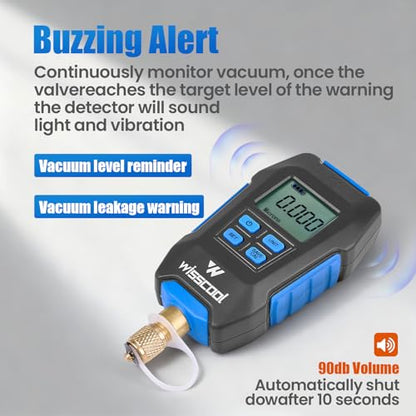 WISSCOOL Digital Micron Vacuum Gauge, Digital Pressure Tester Meter HVAC - color: Blue-V9
