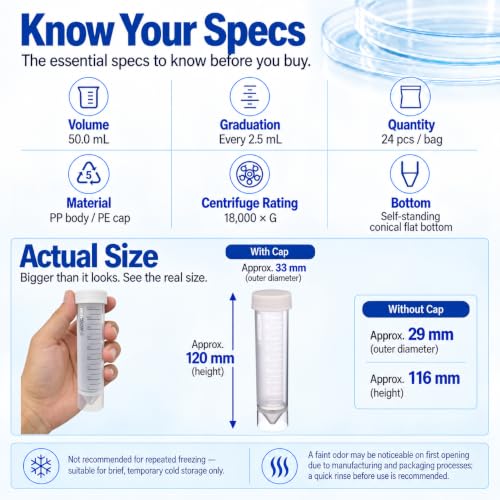 WATSON-BIO-LAB 1342-550S-min 50mL Self-Standing Centrifuge Tube, 24 Pcs - size: 50 mL / Self-Standing Bottom / 24pc