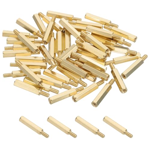 PATIKIL 50 Pcs Male to Female Thread Spacer Screws M3 x 19mm + 6mm Brass Hex Standoff PCB Motherboard Spacer Screw Nut for Drone Quadcopter Computer Electronic Projects Circuit Board - size: M3 x 19mm + 6mm
