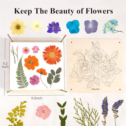 Aboofx Flower Press Kit, 11.2" x 11.2" Wooden Flower Pressing Kit - size: 11.2" x 11.2" 8 Layers