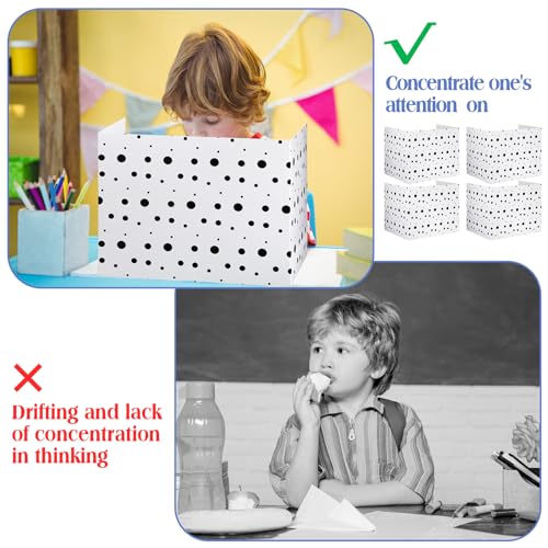 24 Pcs Privacy Folders for Students Testing, Black Dots, Black White - color: Black White, style: Black Dots