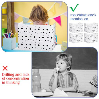 24 Pcs Privacy Folders for Students Testing, Black Dots, Black White - color: Black White, style: Black Dots