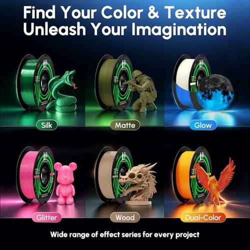 HP3DF PLA Filament, Silk PLA, 3D Printer Filament, PLA Filament 1.75mm Dimensional Accuracy +/- 0.02mm, 1KG Spool (2.2 lbs), Fit Most FDM Printer (Silk Silver) - color: Silk Silver Pla