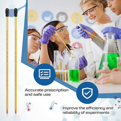 32 Pcs General Purpose Lab Thermometer, Glass, Total Immersion