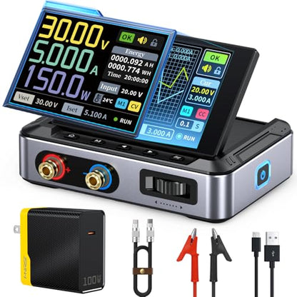 FNIRSI DPS-150 DC Power Supply Variable 30V 5A, 4-Digit IPS Flip Display - style: DPS-150+100W PD
