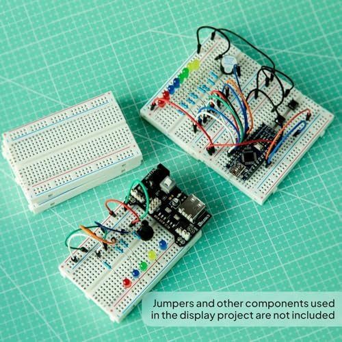 ELEGOO 400-Point Solderless Breadboard with 4 Power Rails 3PCS - size: 3 PCS 400 Point