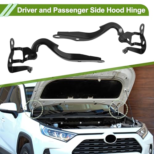 No.5341052240/5342052240 Hood Hinges for Toyota Yaris 2007-2016 Black Front Driver and Passenger Side Front Bonnet Bracket Iron 1 Pair
