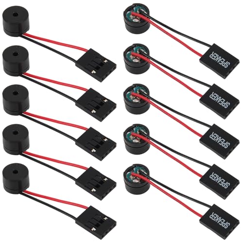 10Pcs Mini Plug Speaker Active Buzzer 3V 5V 12V Long Continous Beep Tone for PC Interanal BIOS Computer Motherboard Onboard Case Buzzer Board Beep Alarm - color: 10pcs 3V 5V 12V